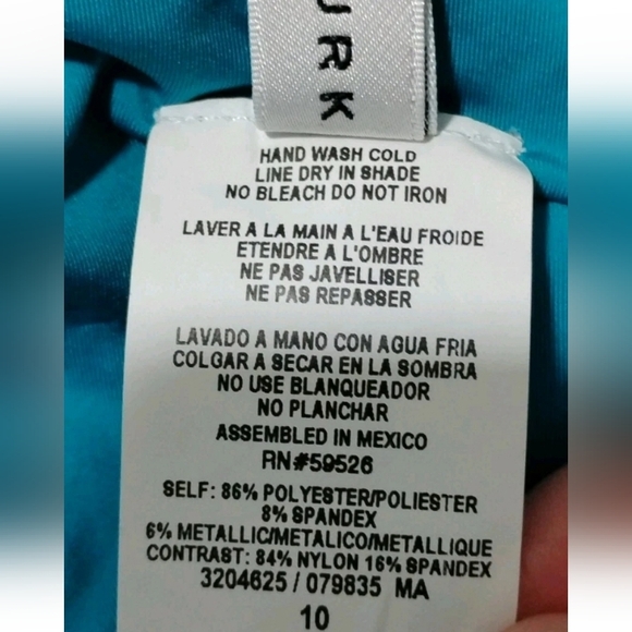 Trina Turk Swim Spa Collection Hi Waist Bikini Bottom Teal Women's Size 10 NWT - Picture 7 of 9